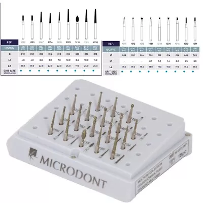 Microdont Multi Use Kit FG Diamond Bur Set - 18 Burs Per Kit Medium Grit • $39.99