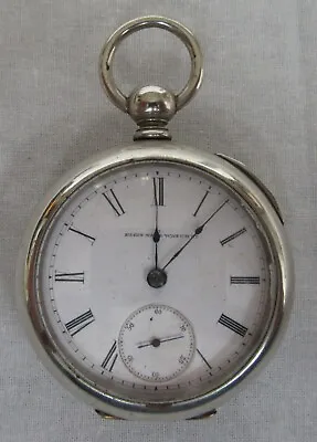 Elgin 1883 Silver Pocket Watch 11j 18s Large 58mm Heavy 162kg • $150