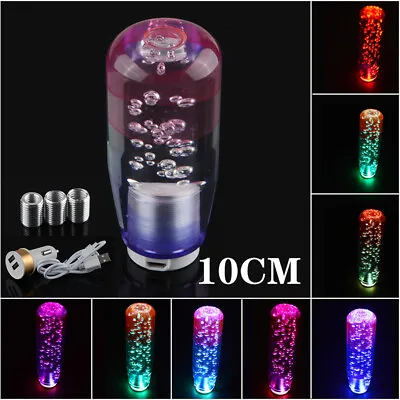 Crystal Transparent Bubble LED Car Truck Gear Shift Knob RGB Light USB 10CM • $21.98