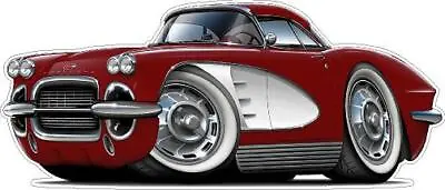 Cartoon Cars Wall Decal Compatible With 1962 Chevy Corvette 327 Garage Graphics • $25.99