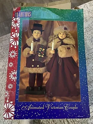 Vintage 27  Animated Victorian Christmas Couple - Traditions Dolls W/Box • $25