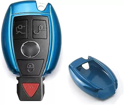 Exact Fit Glossy Blue Remote Smart Key Fob Shell For Mercedes C E S M Class Etc • $9.89