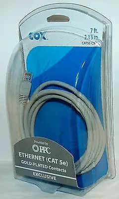 NEW Cox 7' Ft 2.13m CAT 5E Ethernet Cable GRAY PC Network Gold Plated Contacts • $5.65