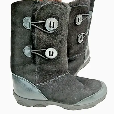 £13.99 • Buy Black Suede Winter Boots UK Size 3 Euro 36 ROHDE Fur Lined Flat Grippy Sole Heel