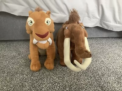 Ice Age 3 Diego & Manny Soft Toy 12” Sabre Tooth Tiger Mammoth Collision Course • £15