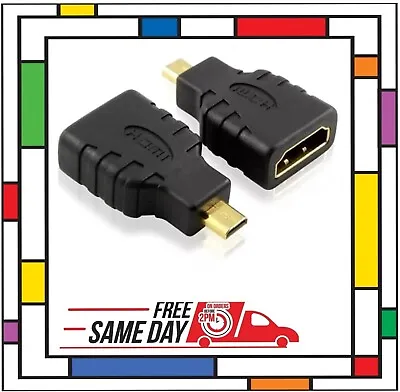 HDMI FEMALE To MICRO HDMI  ADAPTER CONVERTER GOLD PLATED For Home Theater GoPro • £3.77