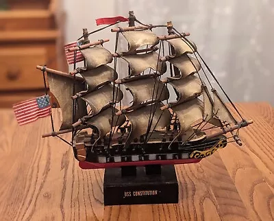 USS Constitution Vintage Wooden Model Ship American Vessel Small • $21