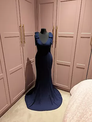 Coast Elegant Special Occasion Long Maxi Dress Bridesmaid Prom Size 6 Navy Blue  • £29.99