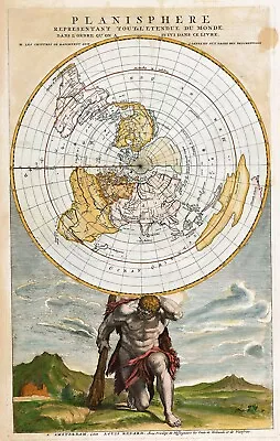 1715 Planisphere World Map Cassini Projection Louis Renard Flat Earth Art Poster • $13.95