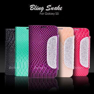 Premium Bling Snake Wallet Case Cover For Samsung Galaxy S3 S4 S5 S6 S7 Edge S8 • $9.99