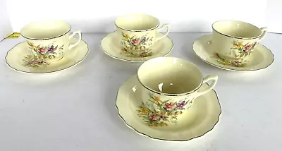 Set Of 4 VINTAGE Lido W.S. George CANARYTONE Cups & 152A Saucers VG • $10