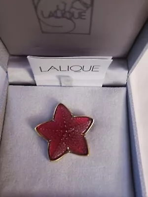 Vintage Lalique Red Starfish Pin-RARE Signed With Box -free Shp-Excellent Condt • $100