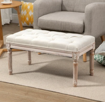 £89.90 • Buy French Style Bench Antique Leg Furniture Shabby Chic Hallway Bedroom Window Seat