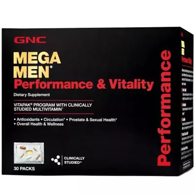 GNC Mega Men Performance & Vitality Vitapak (30 Ct) EXP MAY 2024 - FREE SHIPPING • $45.94