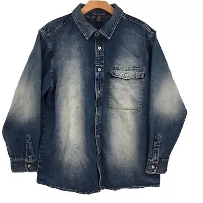 Marithe Francois Girbaud Jean Jacket Mens XL Cotton Denim Urban Embroidered • $44.15