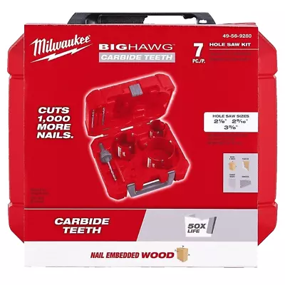 Milwaukee 49-56-9280 7 Piece BIG HAWG With Carbide Teeth Kit • $139.97