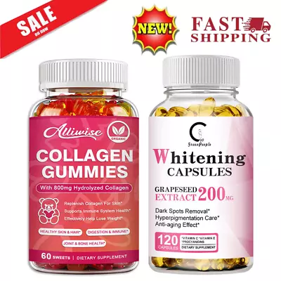 Collagen Vitamin Gummies |Whitening Capsules - Anti AgingHair Skin Nails Health • $13.49