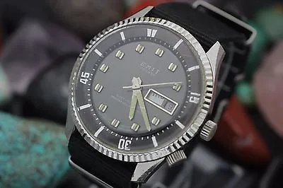 Vintage EMIT De Luxe Swiss Made Compressor Style 42mm Men's Diver's Watch • $199.99