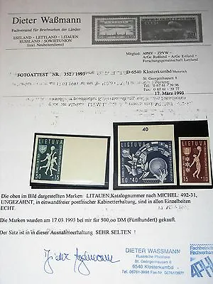 LITHUANIA LITHUA 1939 429-31 B B52-54 3rd European Basketball CS EM Certificate • £238.60