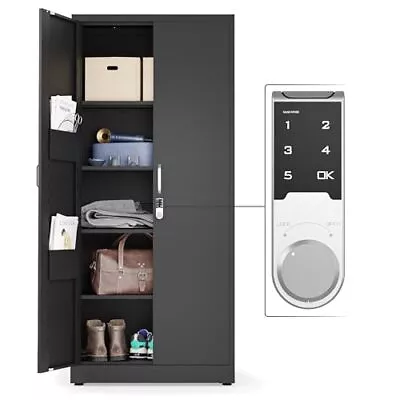 Metal Storage Cabinet With Digital Lock | Garage Storage Cabinet With Doors A... • $271.43