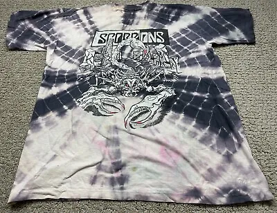 Vintage 1990 Scorpion Tease Me Please Tour T-shirt XL? Single Stitch Tie Dye • $60