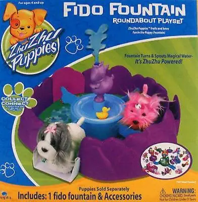 Zhu Zhu Pets Puppies Fido Fountain Roundabout Puppy Playset - New • £18.99