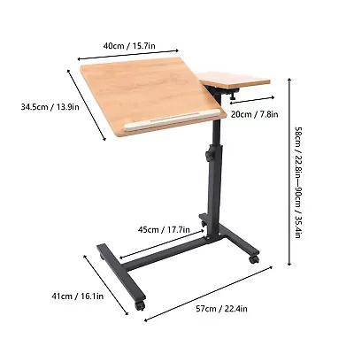 Laptop Desk Angle Height Adjustable Rolling Cart Over Bed Hospital Table Stand • $55