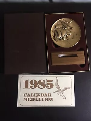 1985 Bronze CALENDAR MEDAL By Marcel Jovine LIBERTY SHIP Medallic Art Co • $90