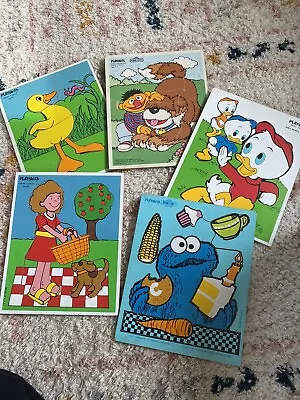 Lot Of 5 Vintage Playschool Playskool Wooden Puzzles • $15