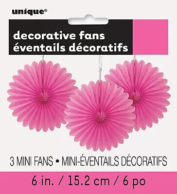 Pink Paper Fans Decorations Hanging Pink Marquee Ceiling Party Decorations X 3 • £2.75