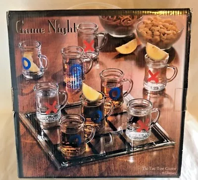 New Game Night Tic Tac Toe Drinking Shot Glass Set With 9 Mini Beer Mugs • $12.79