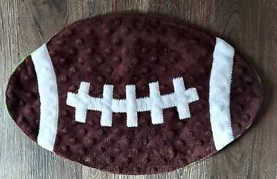 Mud Pie Football Minky Lovey Security Blanket Brown Green Minky Dot 15 X10   • $17