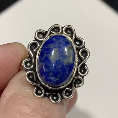 Vintage Size 7 Lapis Lazuli Sterling Silver Ring Gemstone 925 Jewelry. • $29.99