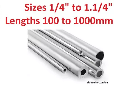 ALUMINIUM ROUND TUBE 1/4  5/16  3/8  1/2  5/8  3/4  7/8  1  1.1/8  1.1/4  Inch • £3.90