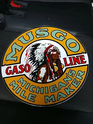 Musgo Gas Oil Gasoline Porcelain Sign • $29.99