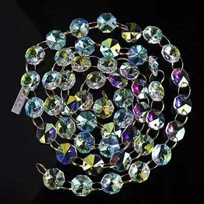 6FT Ab-Color 14Mm Octagon Beaded Chain Chandelier Prisms Hanging Wedding Garland • $18.62