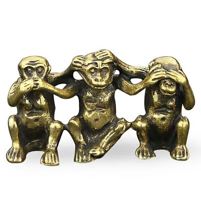 Small Monkey Statue Brass Monkey Figurine House Decoration Animal Figurines USA • $12.55