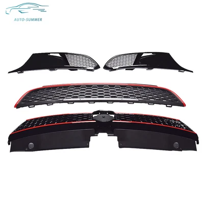 $106.60 • Buy For 2011-14 VW Jetta MK6 Front Bumper Upper+Lower Grille Kit W/Bezels ABS Grill