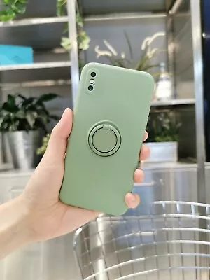 $9.99 • Buy Liquid Silicone Phone Case With Ring Holder For IPhone X/XS/11 | THEDADASTUDIO