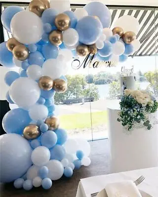 $9.98 • Buy Blue Gold Balloon Arch Garland Kit Wedding Baby Shower Birthday Party Decor 123P