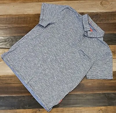 Bruno Milano Polo Shirt Short Sleeve Collared Soft Blue Heather Mens Large • $9.99