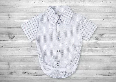 £9.95 • Buy Baby Boy White Smart Shirt Formal Bodysuit Body Shirt Summer Short Sleeve 0-24m