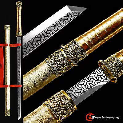 40'' Golden Dragon Ninja Sword 9260 Spring Steel Japanese Straight Sharp Ninjato • $99