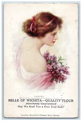 1915 Virginia Belle Of Wichita Quality Flour Advertising Dallas TX Postcard • $14.98