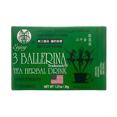 3 Ballerina Tea Herbal Drink - Extra Strength (12 Tea Bags) • $7