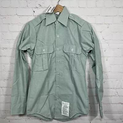 US Army Shirt Mens Size 13.5 Green Long Sleeve Dress Uniform Military Issue New • $24.98