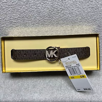 Michael Kors Rhinestone Reversible Logo Belt Luxury SZ S/M 25 MM Classic Design • $33.52