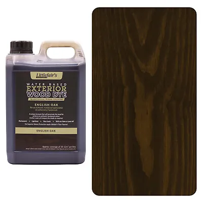 Littlefair's Indoor & Outdoor Wood Stain Water Based - English Oak • £29.95