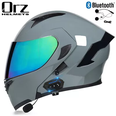 DOT Modular Motorcycle Bluetooth Helmet Full Face Dual Visor Flip Up Moto Helmet • $79.99