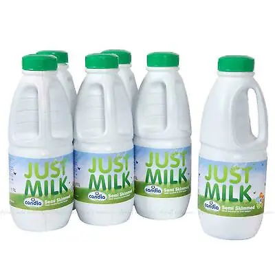 Just Milk UHT Candia Semi Skimmed Milk Carton Pack Of 6 X 1L  Long Expiry Date  • £13.99
